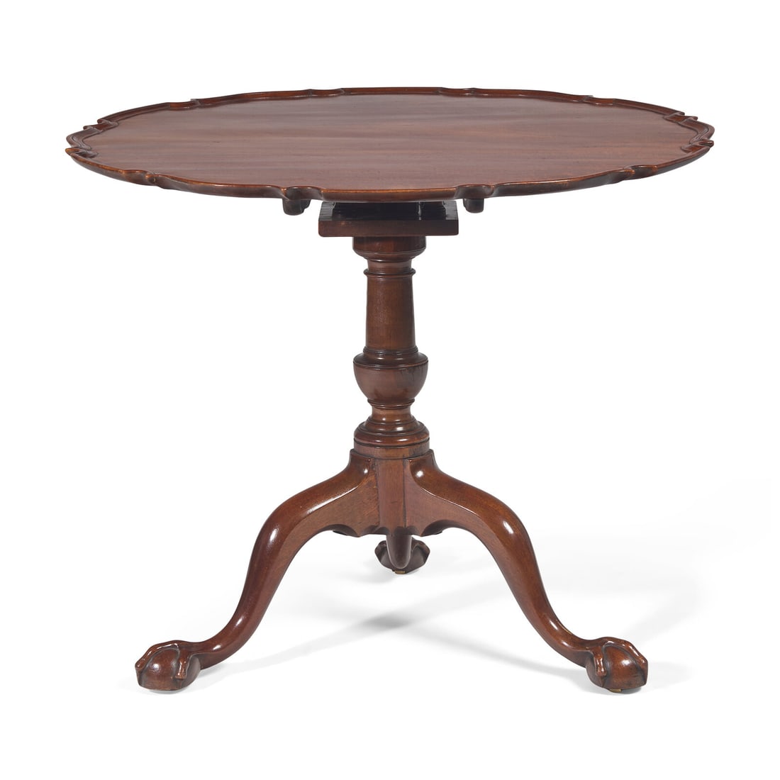 A Chippendale Carved Mahogany Tilt-Top Tea Table (1 of 3)