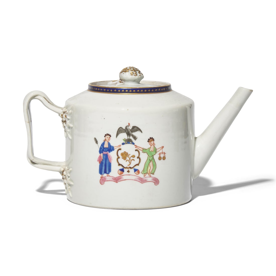 A Chinese Export Porcelain Teapot with the Arms of New York (1 of 3)
