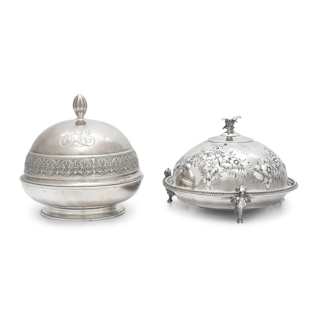 Two Silver Covered Butter Dishes (1 of 2)