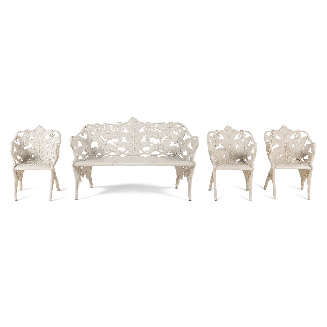 A Four-Piece Cast Iron Garden Seating Suite (1 of 6)