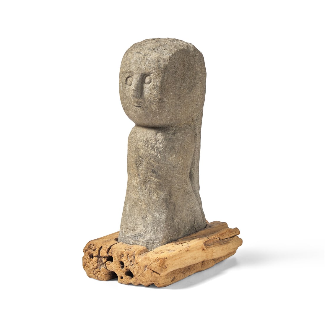 William Edmondson (1874-1951) Girl With Braided Hair: William Edmondson (1874-1951) Girl With Braided Hair carved limestone with wood base. Height 10 1/2 x width 6 x depth 3 inches. Property of a Main Line Gentleman, Pennsylvania This lot is located in P