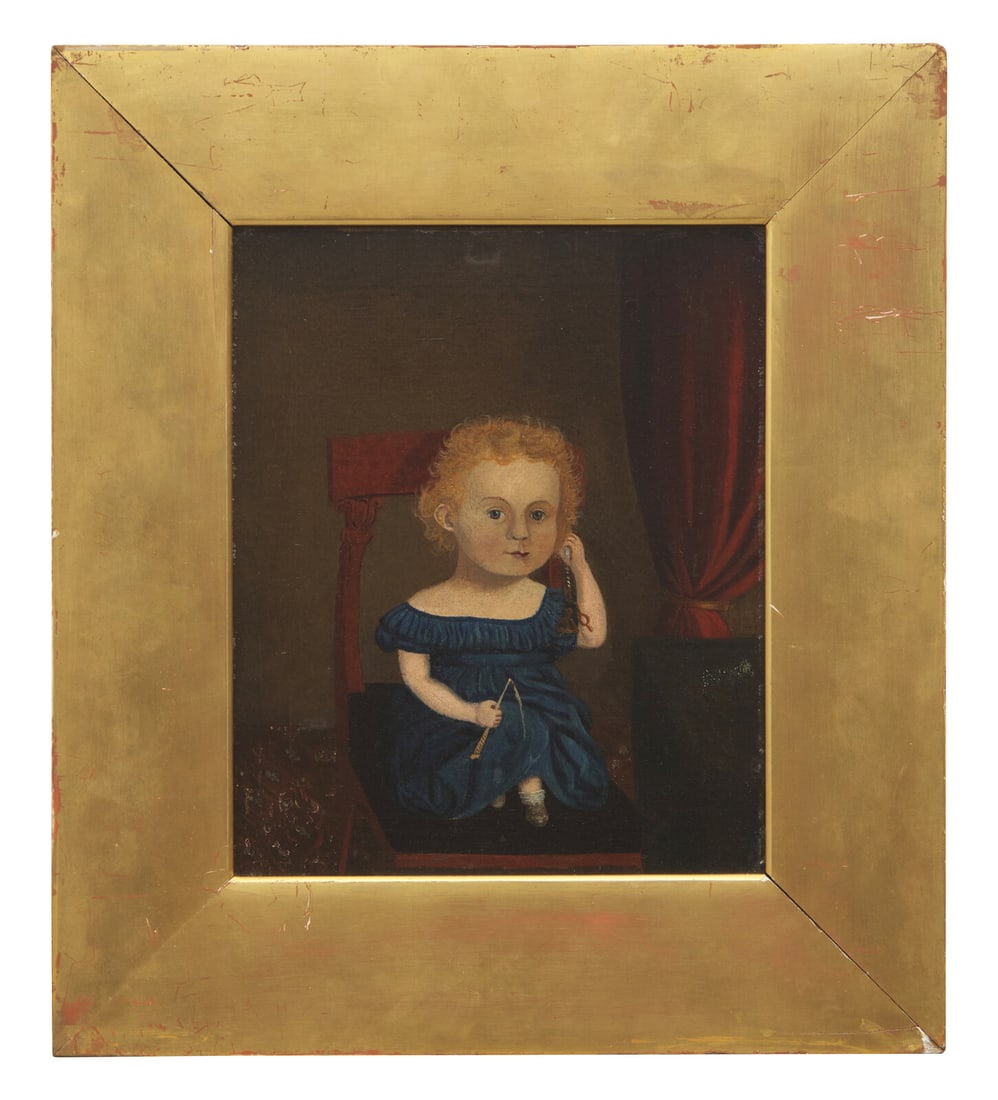 Continental School 19th Century, A Portrait of a Seated Boy with Whip (1 of 2)