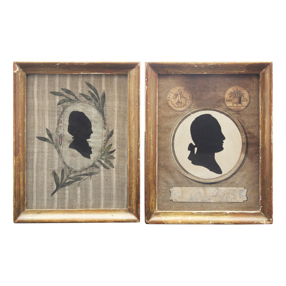 Anglo-Continental School 18th Century, Two Silhouette Profile Portraits: A Lady and Gentleman (1 of 3)
