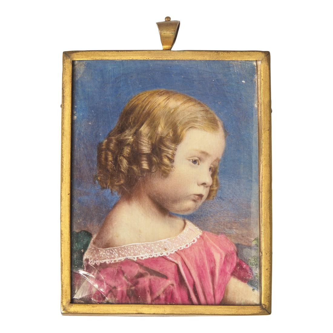 Anglo-American School 19th Century, A Portrait Miniature of a Young Girl (1 of 2)