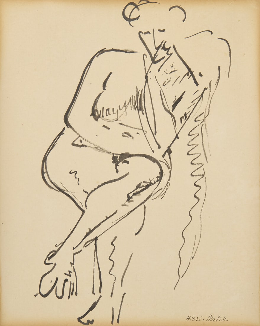 Henri Matisse (French, 1869-1954) Pensive Woman, c. 1906: Henri Matisse (French, 1869-1954) Pensive Woman, c. 1906 ink on paper signed Henri Matisse (lower right) The present Lot will be on view at Freeman's Upper East Side galleries located at 32 E. 67th St