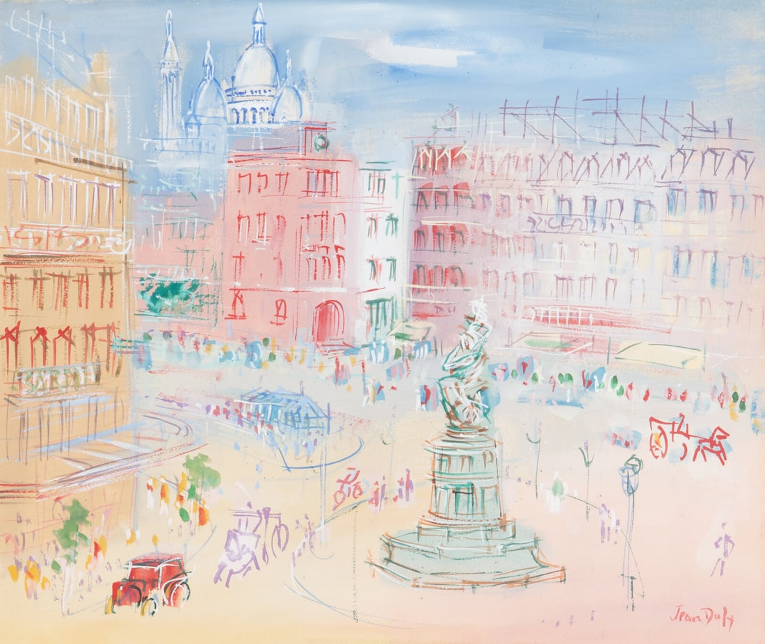 Jean Dufy (French, 1888-1964) Place de Clichy, Paris (1 of 7)