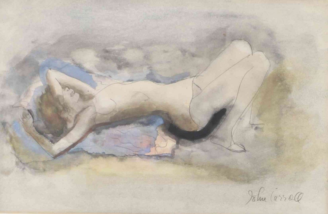 John Wesley Carroll, (American, 1892-1959), Untitled: John Wesley Carroll (American, 1892-1959) Untitled mixed media on paper signed John Carroll (lower right) 8 x 12 inches. Property from the Estate of Katrina McCormick Barnes, Santa Fe