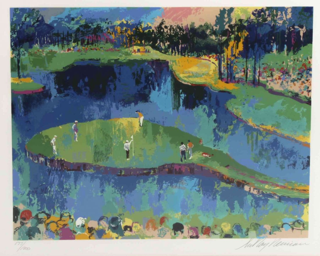 LeRoy Neiman, (American, 1921-2012), Island Hole at Saw: LeRoy Neiman (American, 1921-2012) Island Hole at Sawgrass, Big Time Golf Suite, 1992 color screenprint edition 177/1000, signed Leroy Neiman (lower right) 20 x 24 1/4 inches.