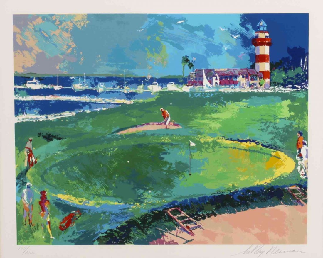 LeRoy Neiman, (American, 1921-1912), 18th at Harbour To: LeRoy Neiman (American, 1921-1912) 18th at Harbour Town, The Big Time Golf Suite, 1992 color screenprint edition 177/1000, signed LeRoy Neiman (lower right) 19 3/4 x 24 1/4 inches.