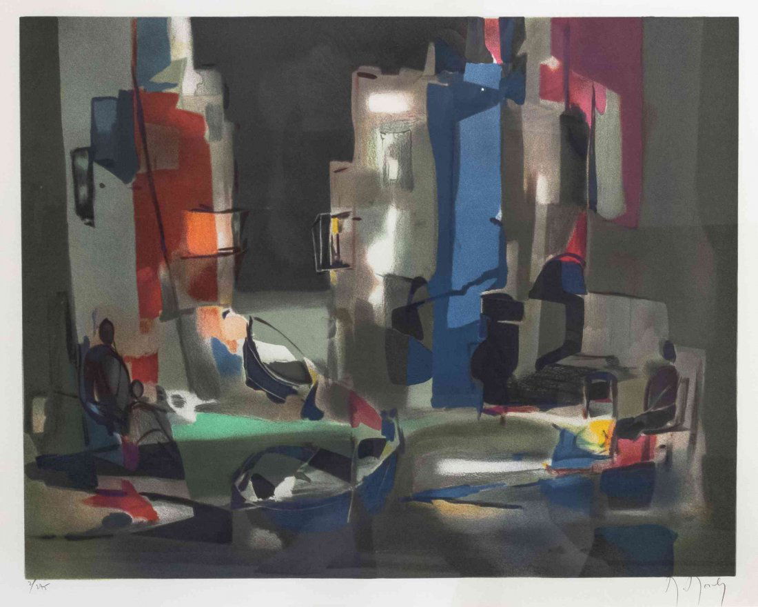Marcel Mouly, (French, 1918-2008), Ciel D'Orange a Pens: Marcel Mouly (French, 1918-2008) Ciel D'Orange a Pensacola, 1990 lithograph edition 2/275, signed M. Mouly (lower right) 17 3/4 x 23 3/4 inches.