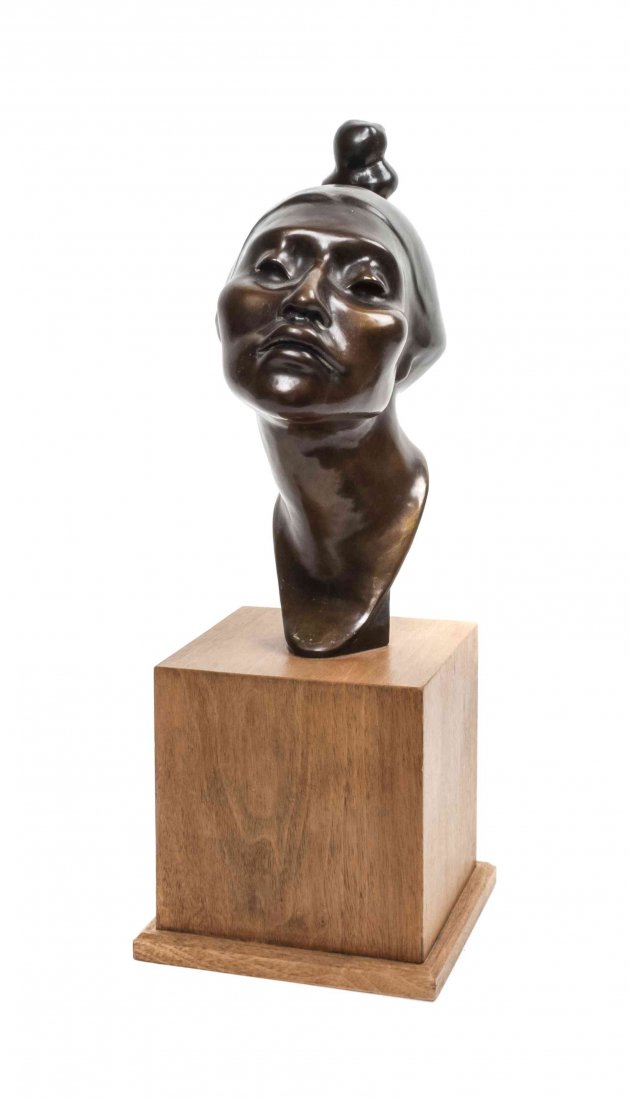Shirley Thompson-Smith, (American, b. 1929), Bust of As: Shirley Thompson-Smith (American, b. 1929) Bust of Assurance, 1989 bronze signed Shirley T. Smith, N.A.W.A and dated Height 11 1/2 x width 5 x depth 8 1/2 inches. Property from the Co