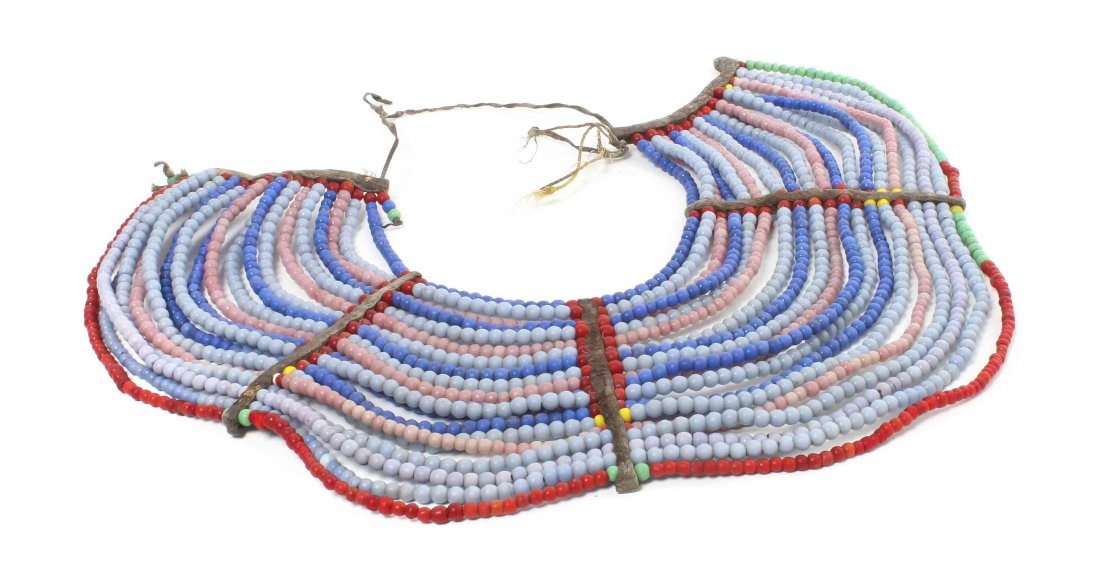An African Tribal Beaded Necklace, Length 30 inches.