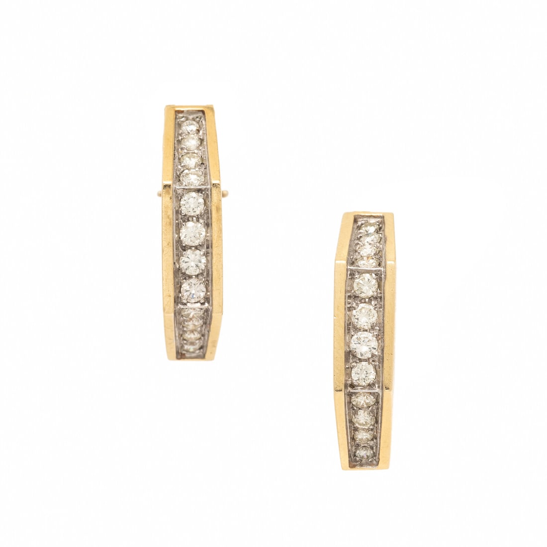 Diamond and Yellow Gold Hoop Earrings (1 of 3)