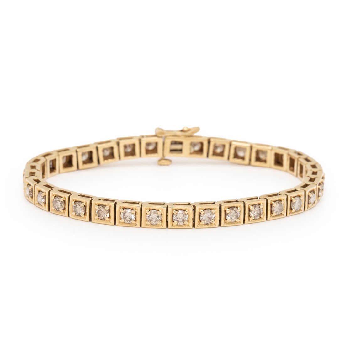 Diamond and Yellow Gold Line Bracelet (1 of 3)