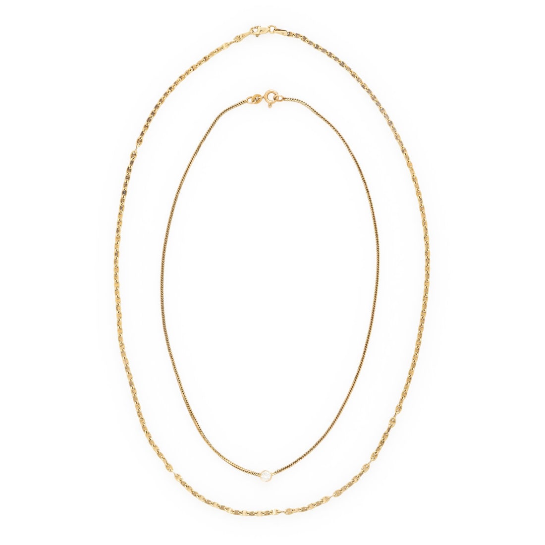 Two Yellow Gold Chain Necklaces (1 of 2)