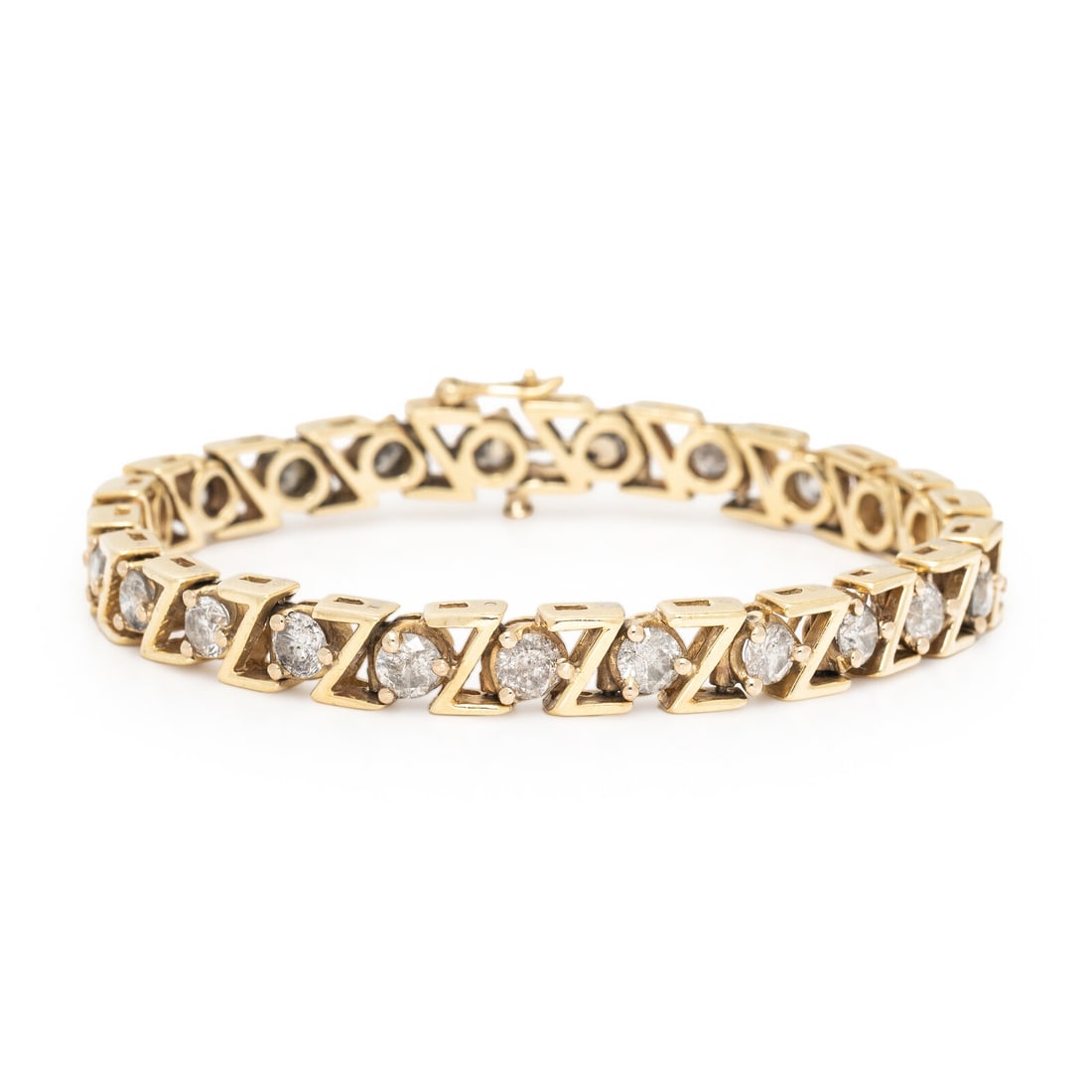 Diamond and Yellow Gold Line Bracelet (1 of 3)