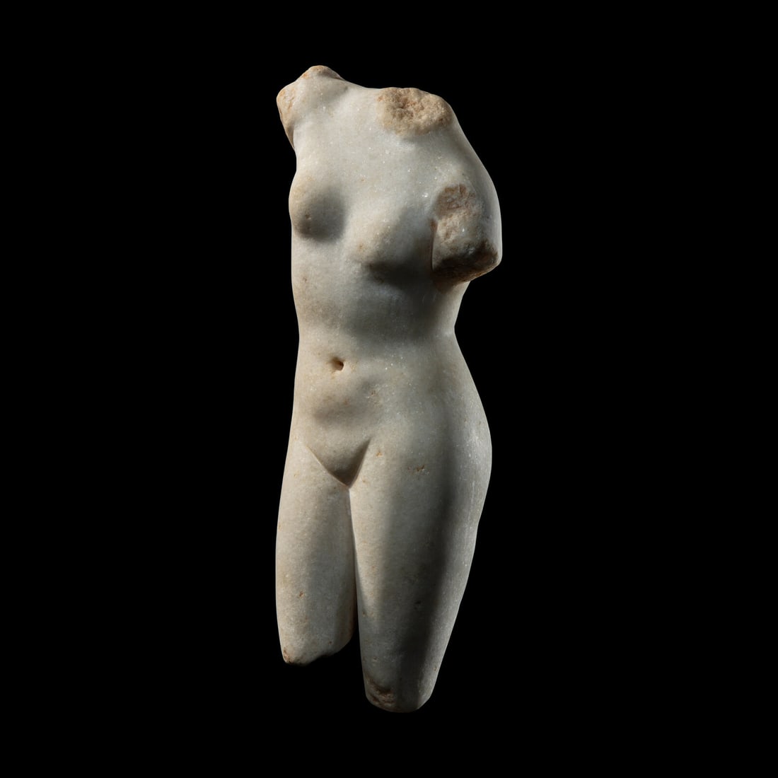 A Greek Marble Torso of Aphrodite Anadyomene: A Greek Marble Torso of Aphrodite Anadyomene Circa 2nd-1st Century B.C. Height 26 cm (10 1/4 inches). Provenance: Private Collection, Austria, 1970s. Art Market, New York, 2015.