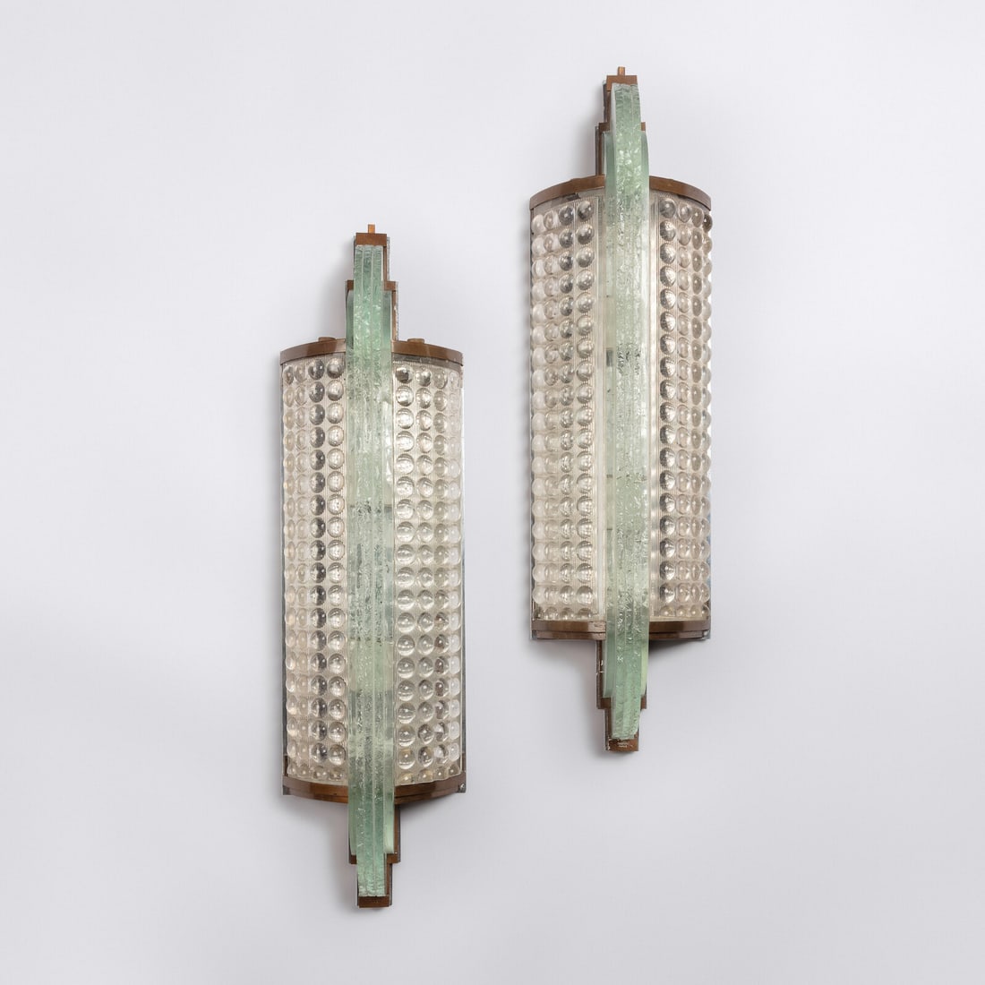 Sabino 2nd Quarter 20th Century Pair of Grains de Riz Glass Sconces, c. 1930 - 2