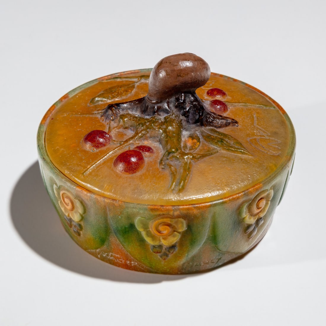 Amalric Walter (French, 1870–1959) Pâte de Verre Lidded Box (1 of 4)