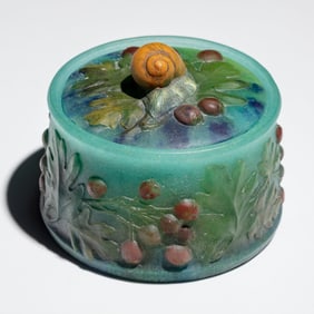 Amalric Walter (French, 1870–1959) Pâte de Verre Lidded Box
