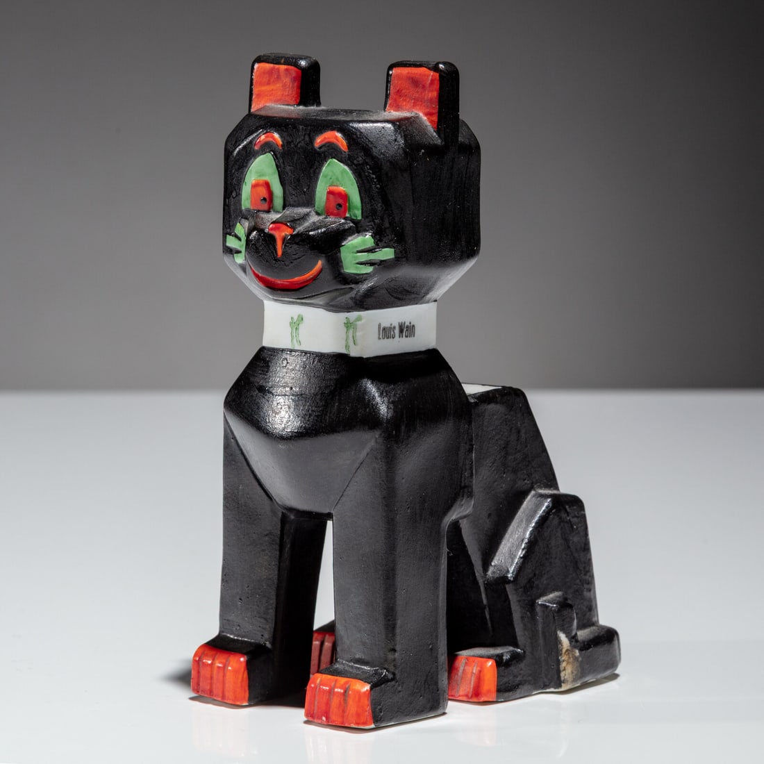 Louis Wain (English, 1860–1939) Lucky Black Cat Spill Vase (1 of 6)