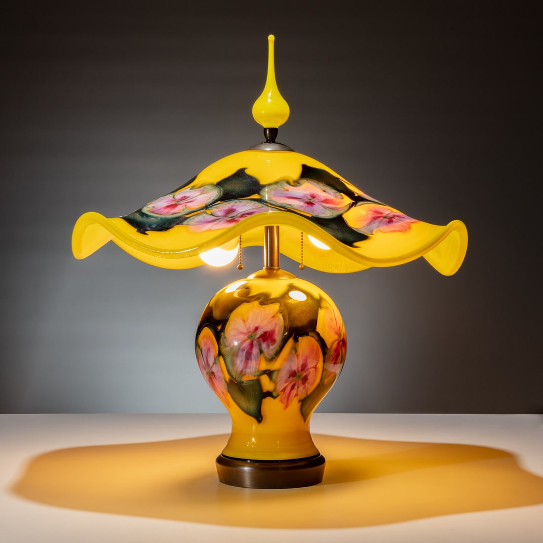 Charles Lotton (American, 1935–2021) Table Lamp in Yellow Floral, 2000 - 3