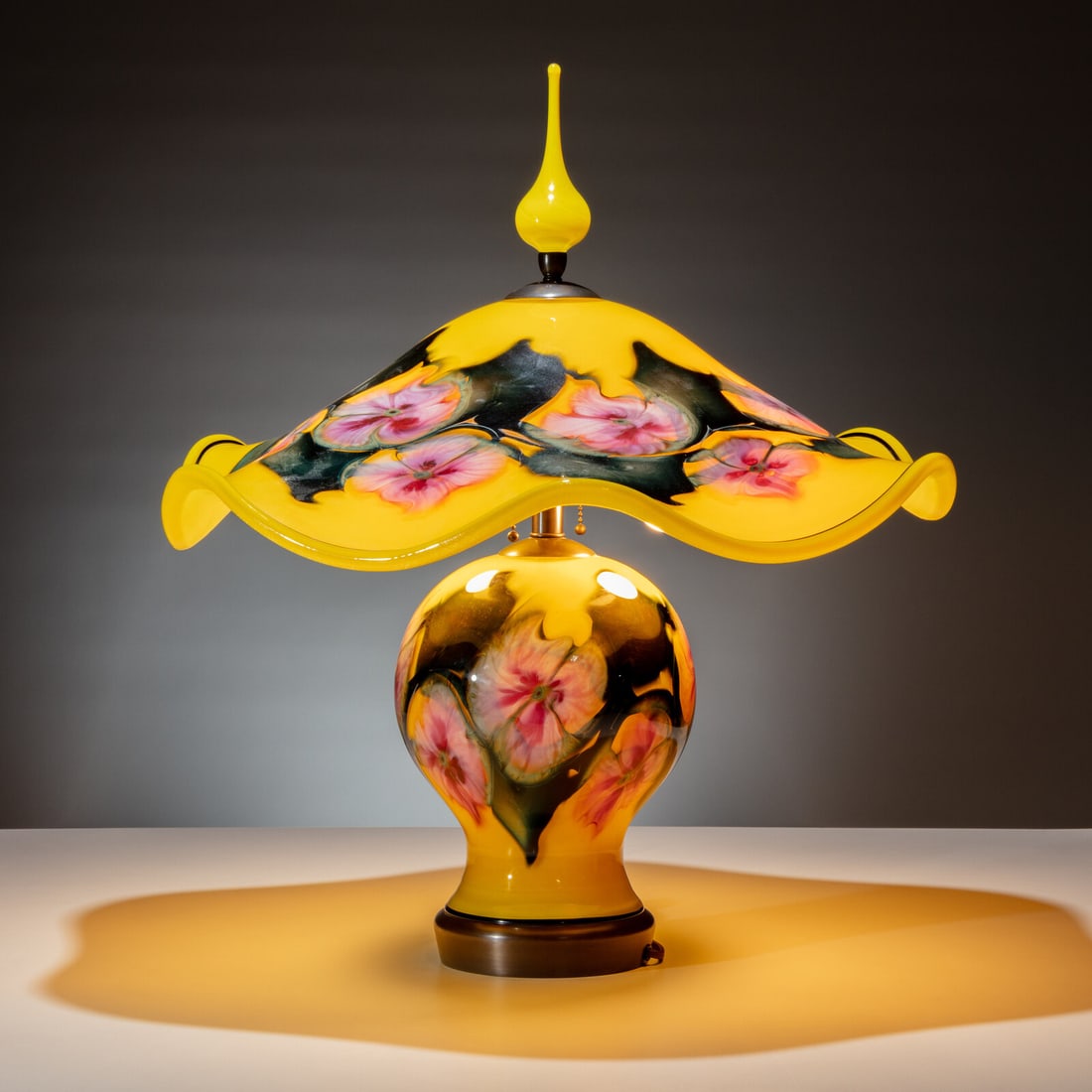 Charles Lotton (American, 1935–2021) Table Lamp in Yellow Floral, 2000 - 4