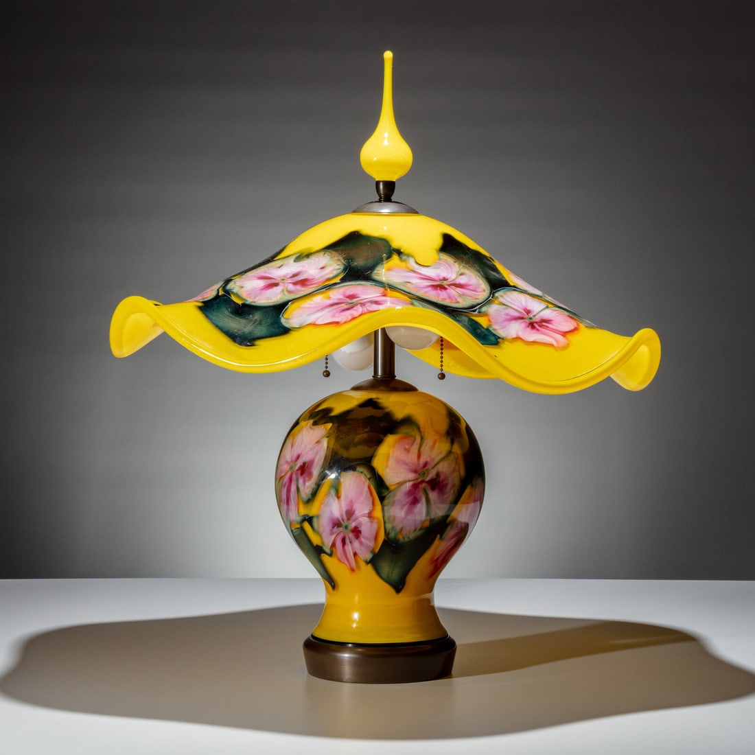 Charles Lotton (American, 1935–2021) Table Lamp in Yellow Floral, 2000 - 5
