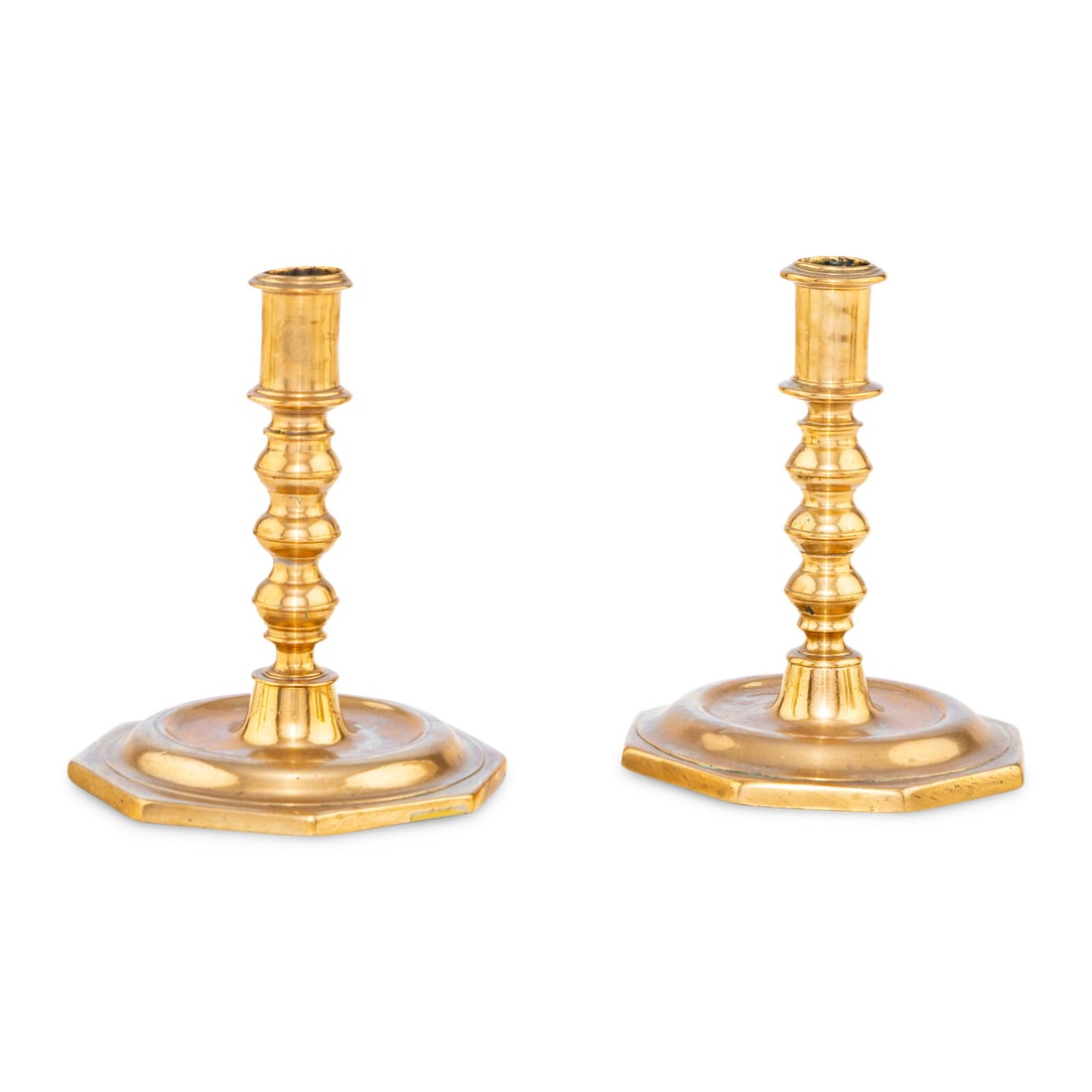 A Pair of Spanish Bell Metal Candlesticks (1 of 2)