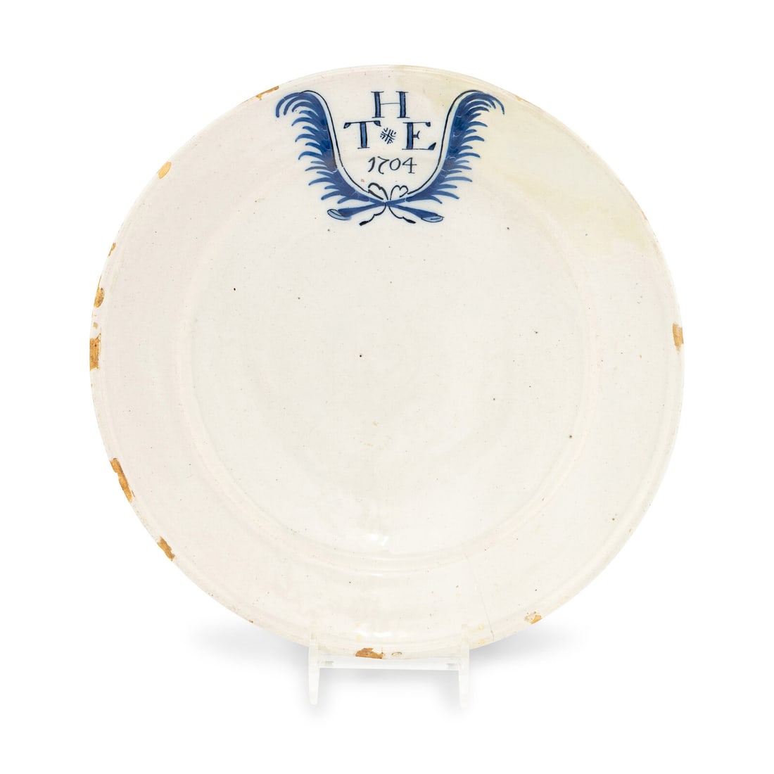 An English Delftware 'Marriage' Plate (1 of 2)