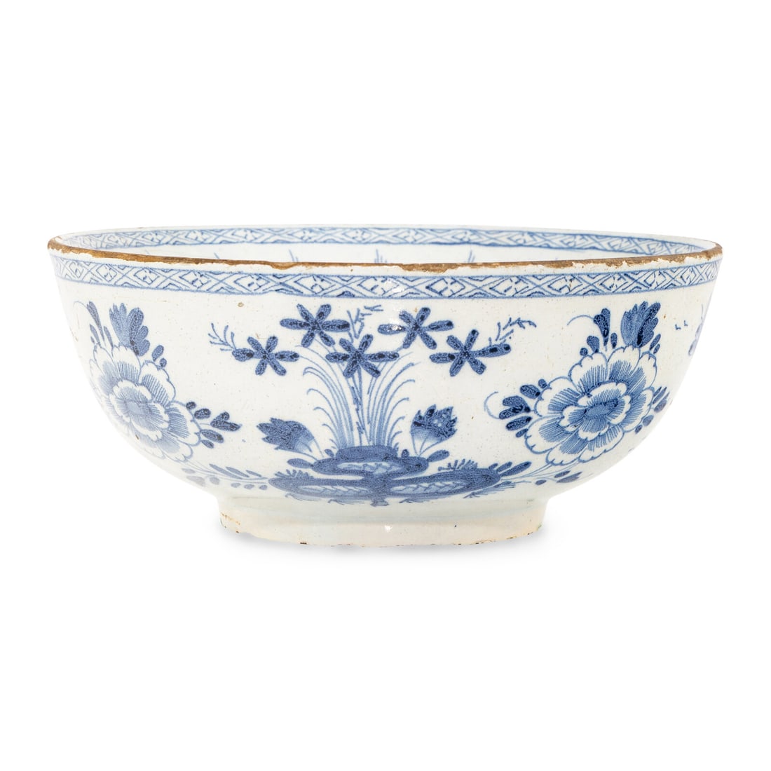 An English Delftware Blue and White Colander Bowl (1 of 2)
