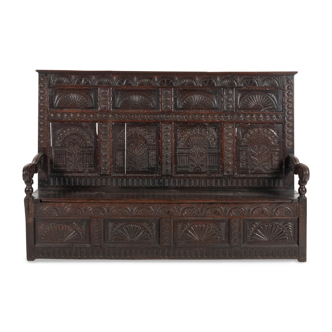An English Oak Box Settle (1 of 4)