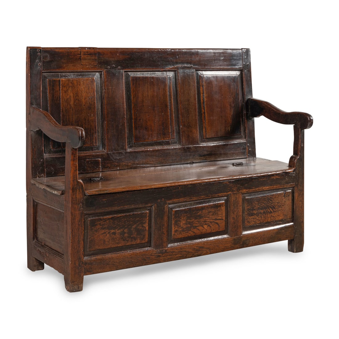 An English Oak Box Settle (1 of 2)