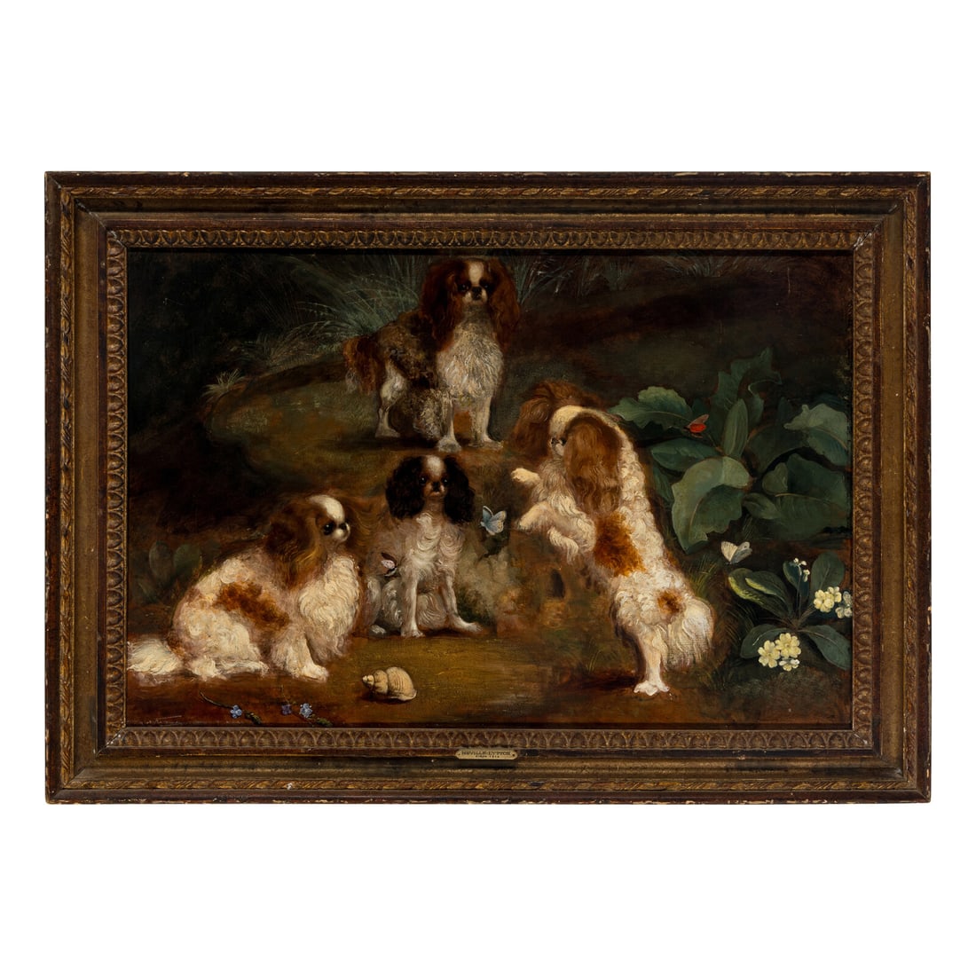 Neville Lytton (English, 1879-1951) Four Cavalier King Charles Spaniels, ca. 1910 (1 of 5)