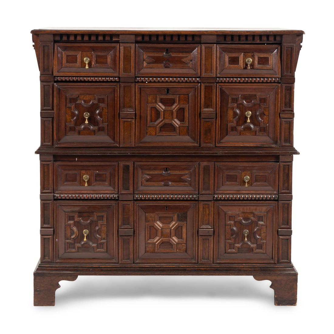 A William and Mary Oak and Walnut Chest of Drawers (1 of 3)