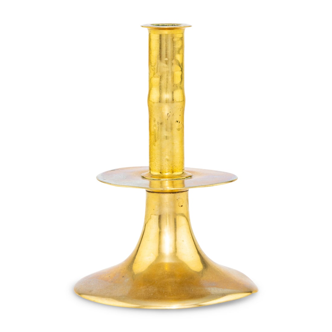 An English Brass Trumpet Form Candlestick (1 of 2)