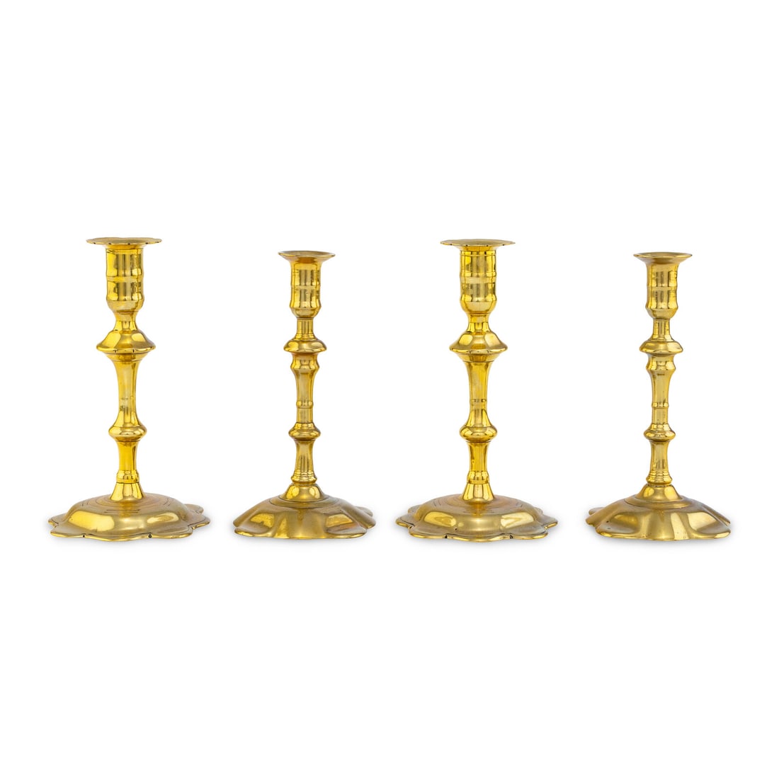 Two Pairs of English Brass Candlesticks (1 of 2)