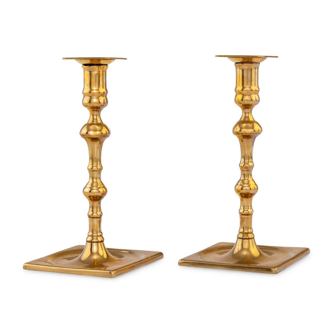 A Pair of George II Bell Metal Candlesticks: A Pair of George II Bell Metal Candlesticks Mid 18th Century Height 9 1/2 inches. Property from the Collection of Robert and Roseann Drucker, Wilmette, IL This lot is located in Chicago. Provenance: E