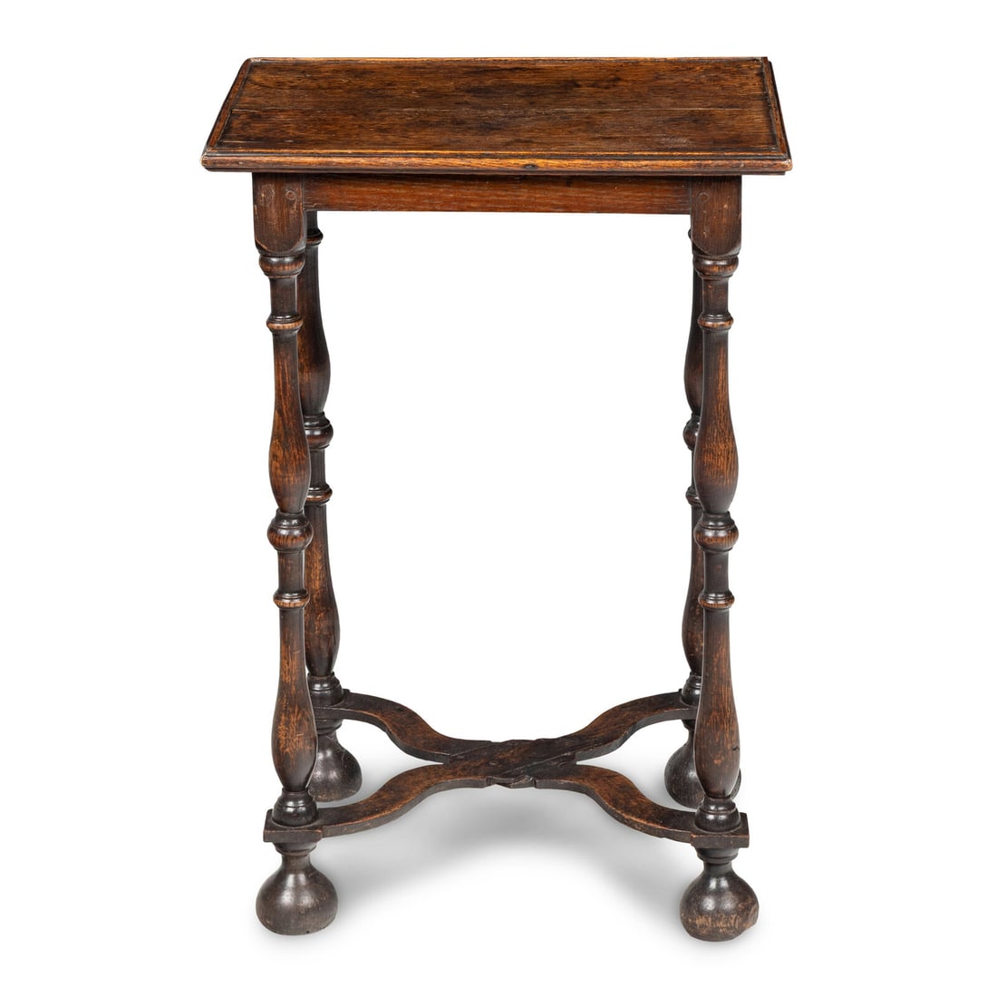 A William and Mary Oak End Table: A William and Mary Oak End Table Late 17th Century Height 27 x width 18 3/4 x depth 14 inches. Property from a Private Collection This lot is located in Chicago. Provenance: William H. Stokes, Cirence