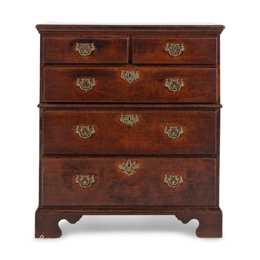A George III Oak Two-Part Chest of Drawers (1 of 3)