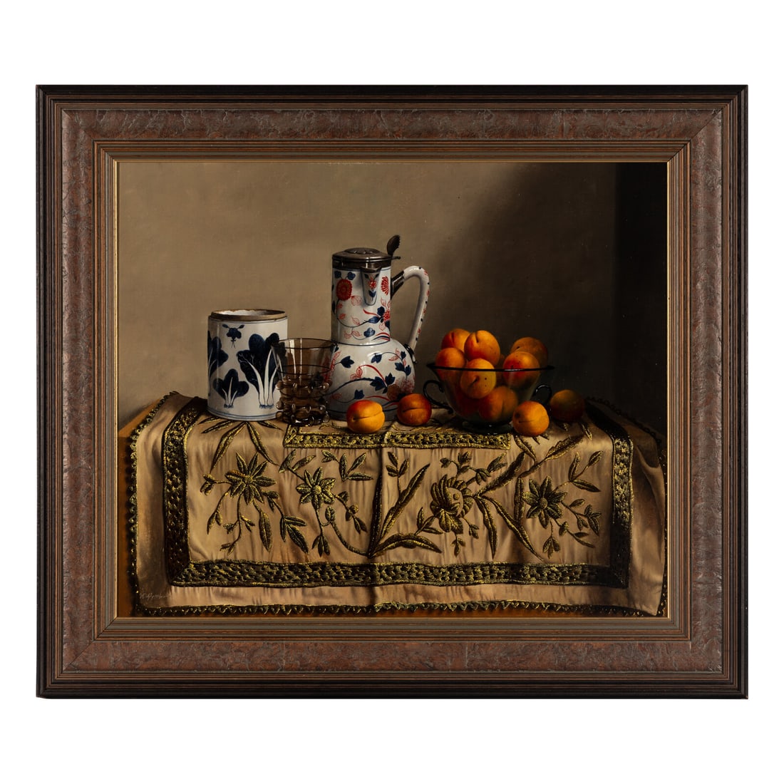 Willem Dolphyn (Belgian, 1935-2016): Willem Dolphyn (Belgian, 1935-2016) Cloth of Gold oil on panel signed (lower left) 20 x 24 inches. Property from the Estate of Audrey and Philip Rietveld, Crete, Illinois This lot is located in