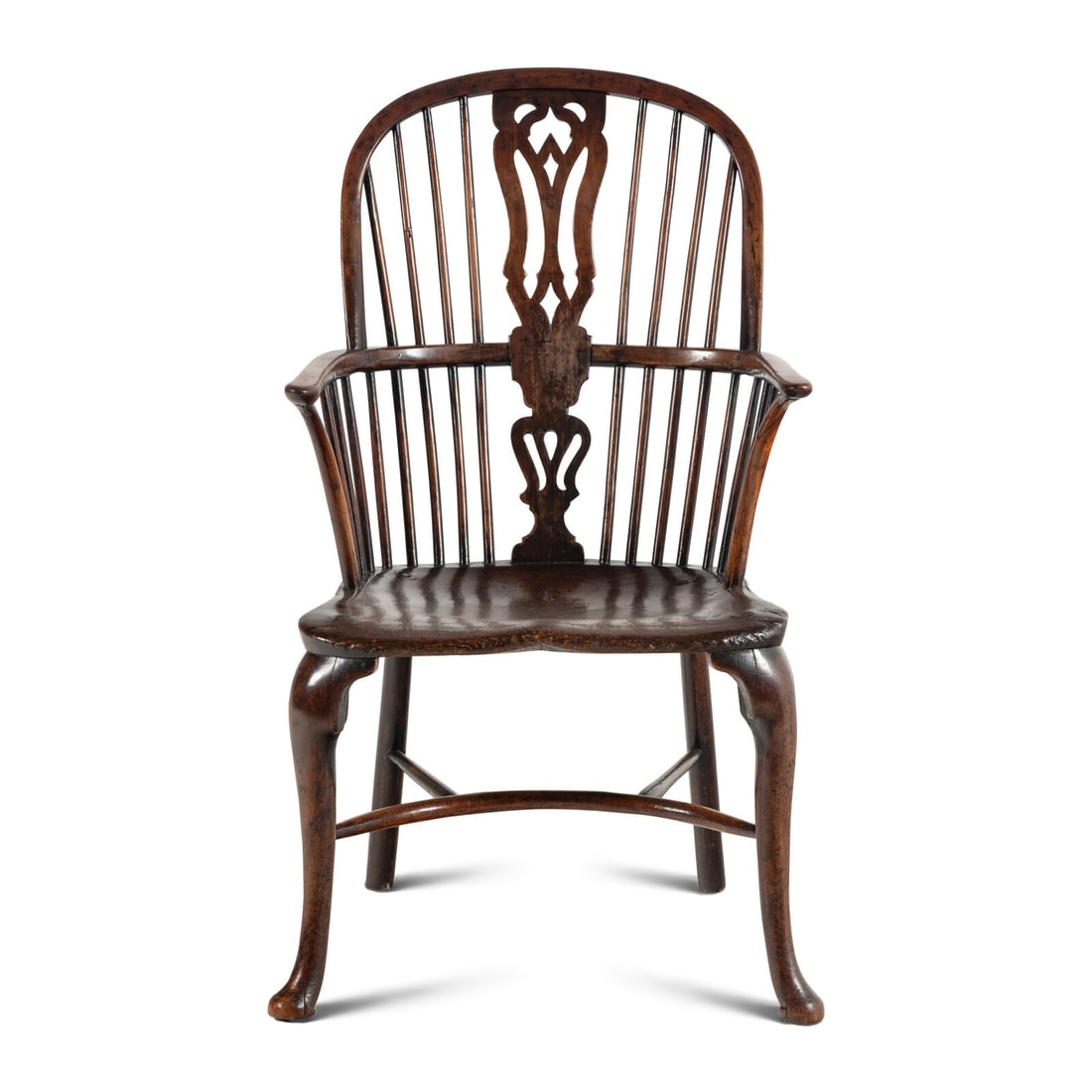 An English Yew and Elm Windsor Armchair: An English Yew and Elm Windsor Armchair Late 18th Century Height 38 1/2 x width 24 x depth 20 inches. Property from the Collection of Robert and Roseann Drucker, Wilmette, IL This lot is located in