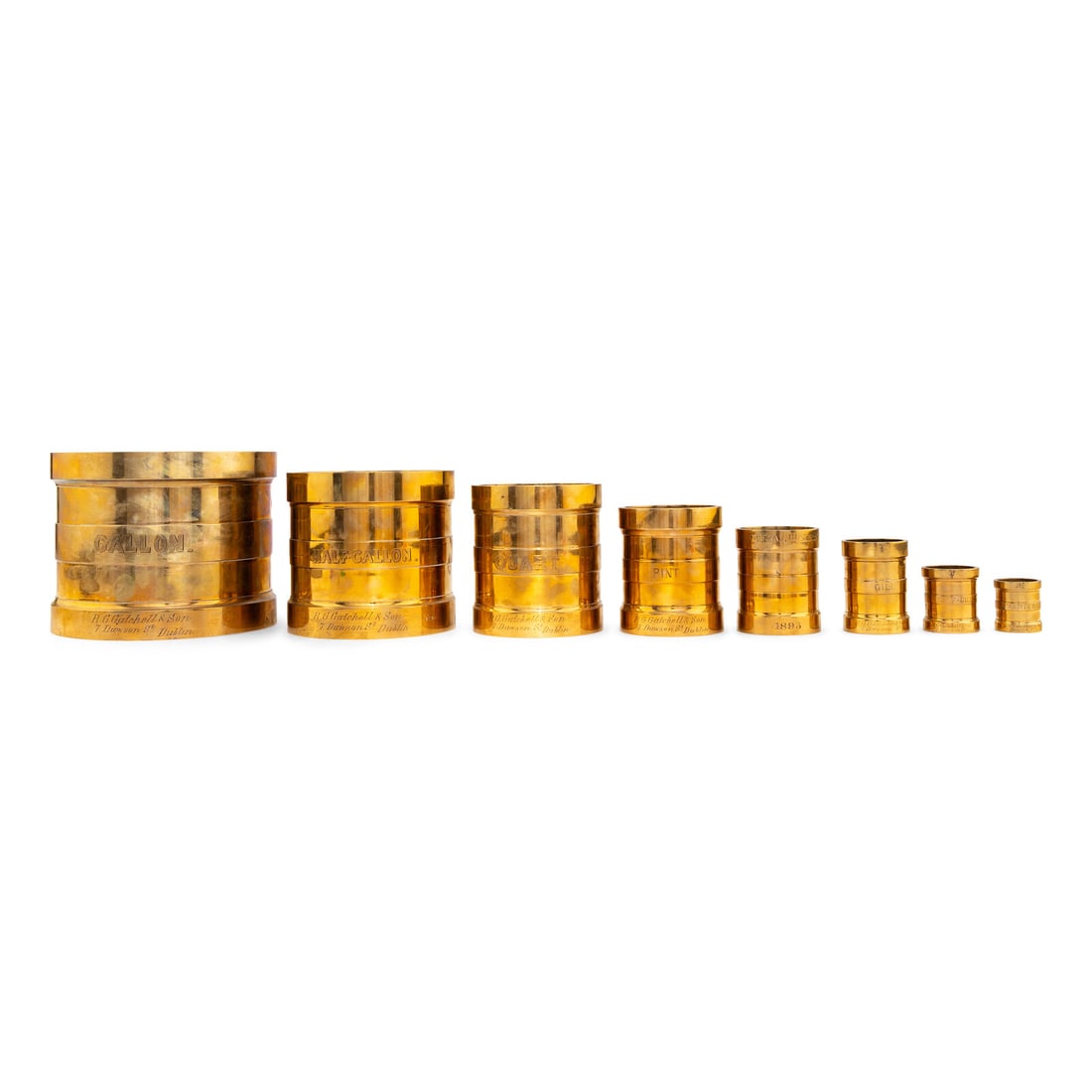 A Set of Seven Irish Bell Metal Imperial Standard Measures (1 of 2)