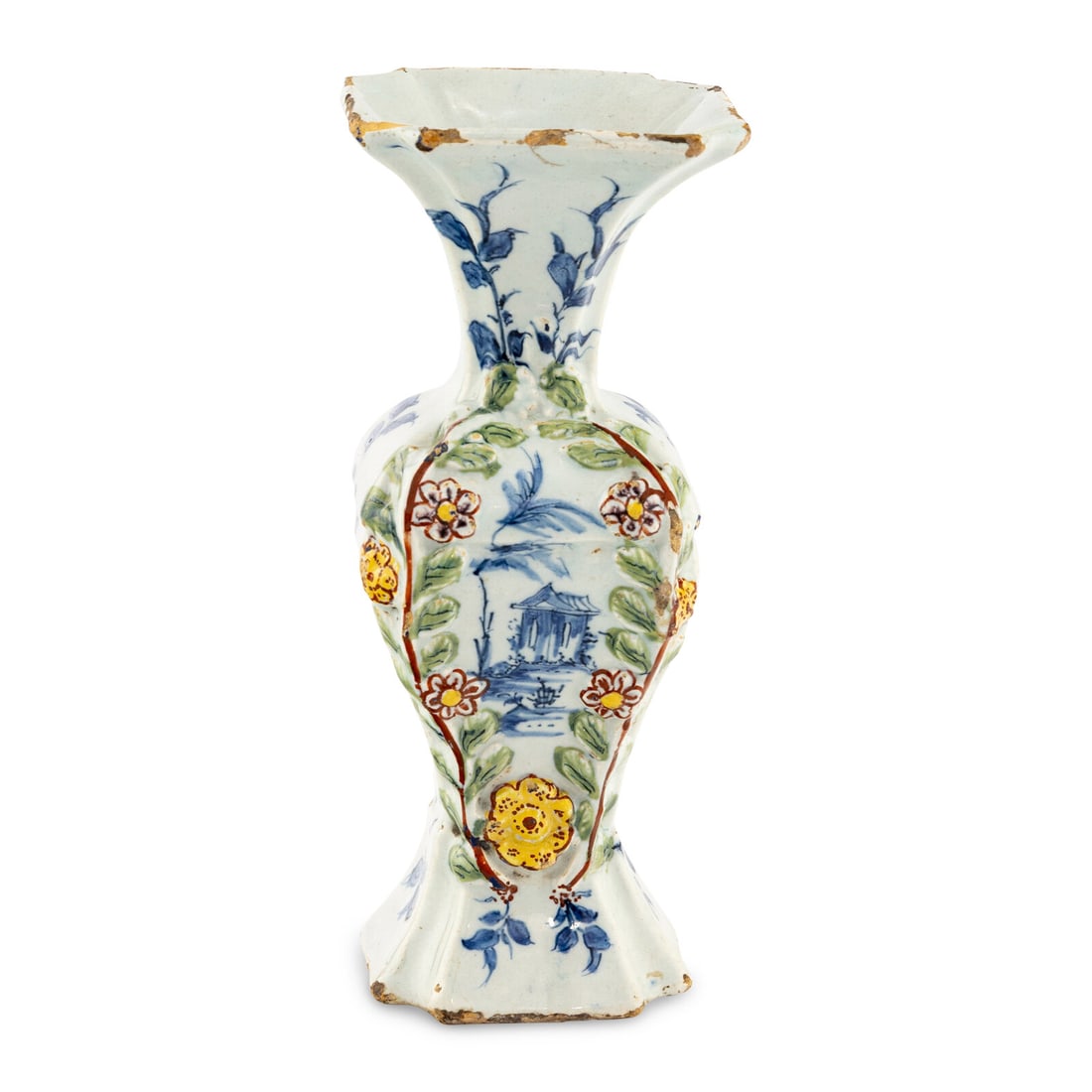 A Dutch Delft Polychrome Decorated Vase (1 of 2)