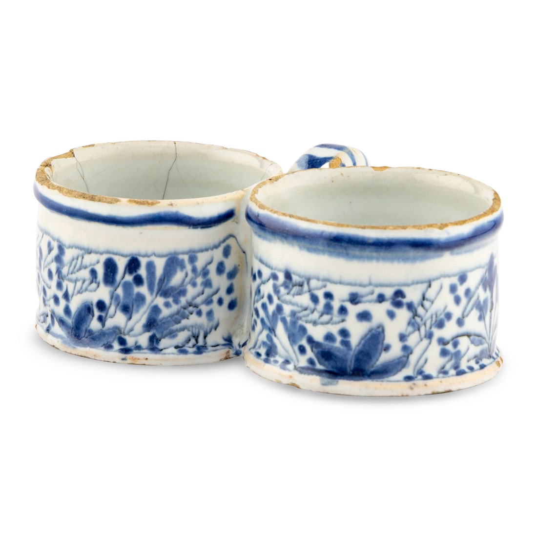 A Dutch Delft Twin-Bowl Condiment Dish (1 of 2)