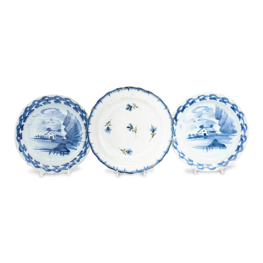 A Collection of Three English Delft Blue-and-White Decorated Articles (1 of 2)