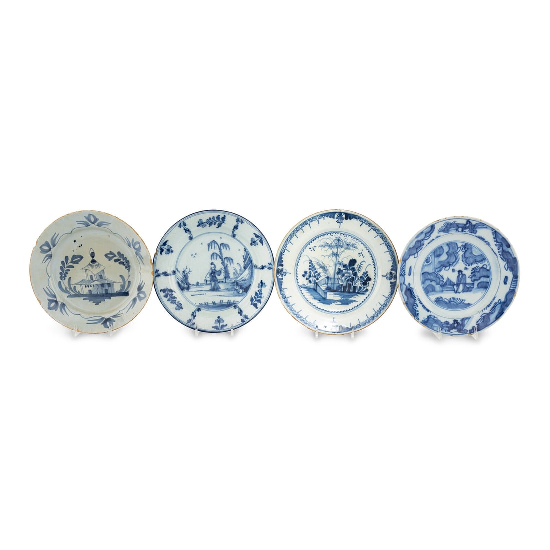 A Collection of Four Delft Blue and White Plates (1 of 2)