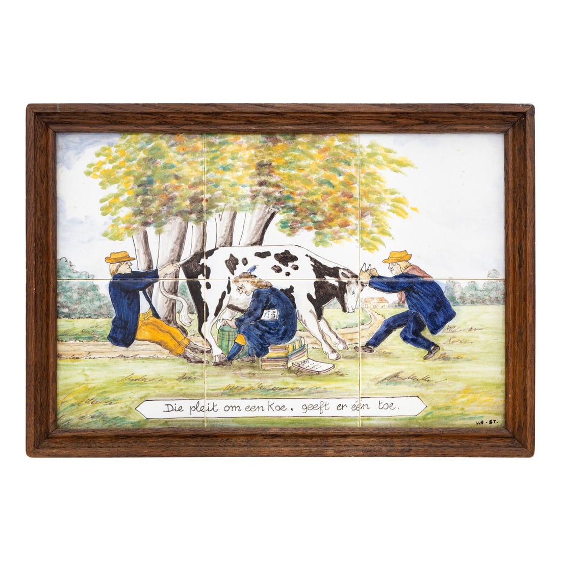 A Dutch Delft Proverb Tile Scene (1 of 2)