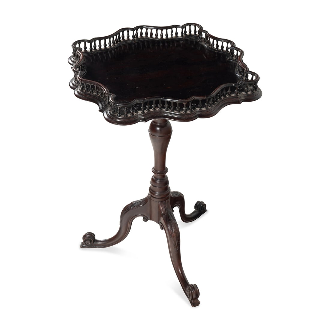 A George III Style Mahogany Gallery-Top Tea Table (1 of 2)
