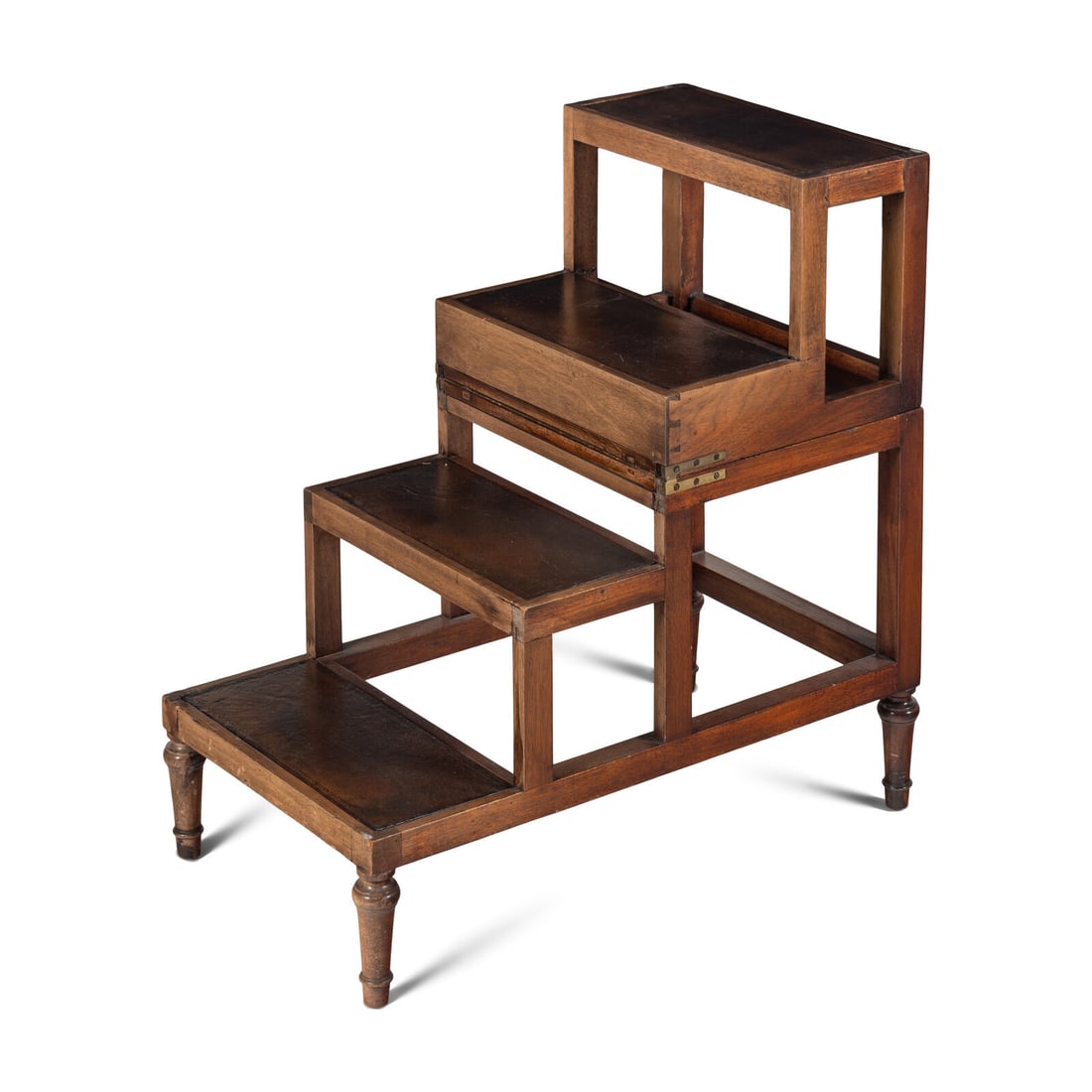 A Set of Regency Leather Inset Mahogany Metamorphic Library Steps (1 of 2)